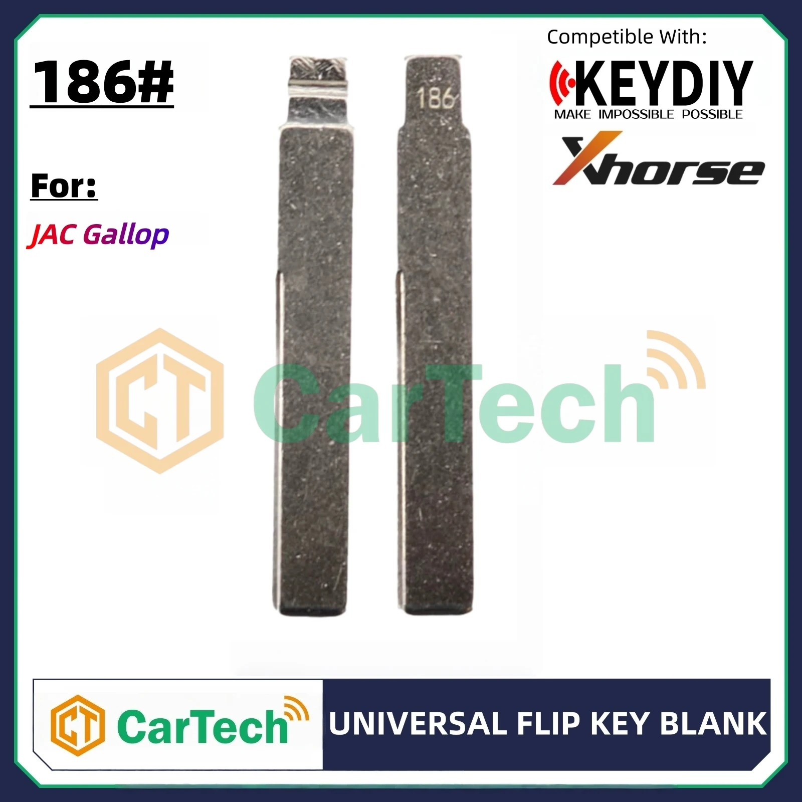 Фото Cartech 186 # режущий флип-пустой ключ для KEYDIY KD XHORSE VVDI универсальный пульт дистанционного управления подходит для JAC Gallop №1