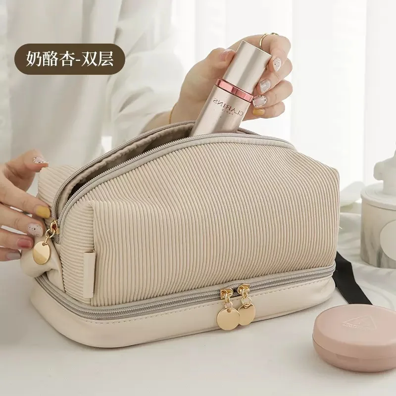 

Double Layer Portable Travel Toiletry Bag Multi-function Beauty Bag Large Capacity Cosmetic Bag Fashion Makeup Tool