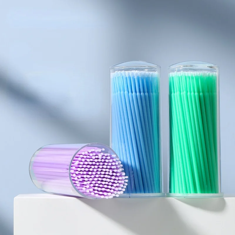 

100pcs/lot Disposable Applicator Micro Brushes for Eyelash Extension Lash Cleaning Brushes Lip Brush Sticks Makeup Tools