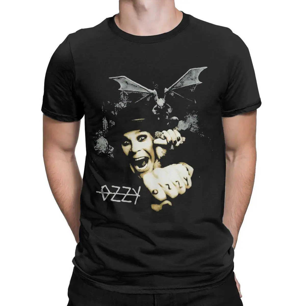 

Men's Ozzy Osbourne T Shirts 100% Cotton Tops Hipster Short Sleeve Round Collar Tees Plus Size T-Shirt