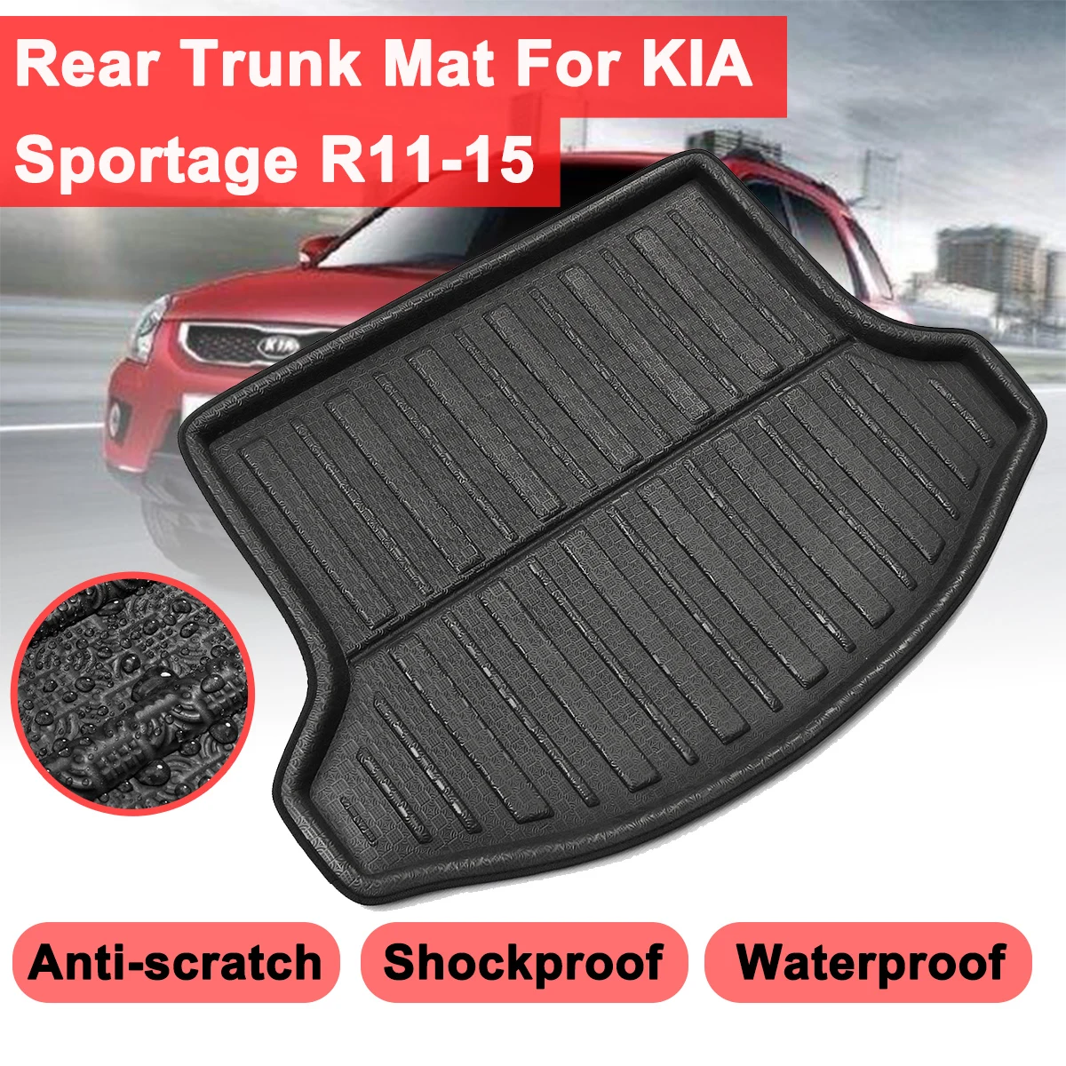 

Car styling Accessories Boot Liner Interior Rear Floor Trunk Cargo Waterproof Floor Mat For Kia Sportage R 2011 2012 13 14 2015