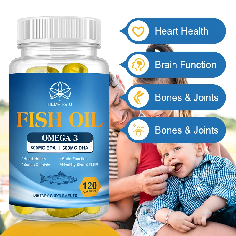 

Капсулы рыбьего масла HFU 800 мг Омега 3, без ГМО, предназначены для поддержки суставов головного мозга и кожи сердца, с витаминами DHA EPA, пищевая добавка