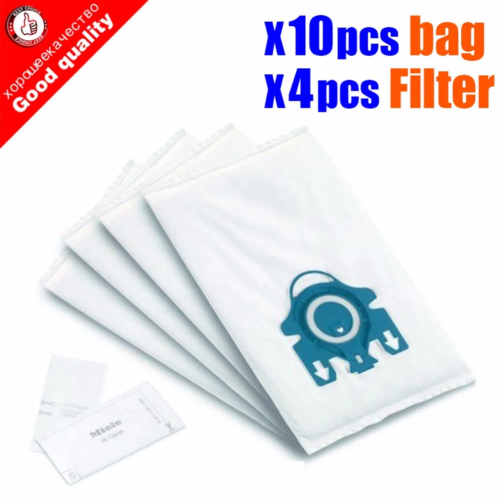 

10Pcs/Lot For Miele Type GN Deluxe Synthetic Vacuum & 4 Filters S2 S5 S8 C1 C3 Hepa Vacuum Cleaner DUST BAGS With FILTERS