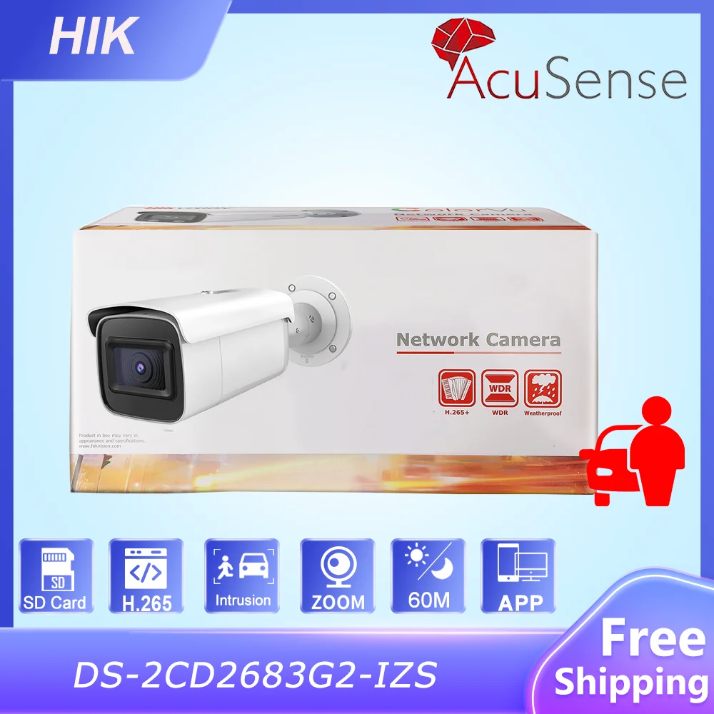 IP-камера видеонаблюдения HIK AcuSense, 8 Мп, 60 м, ИК, 4-кратный зум