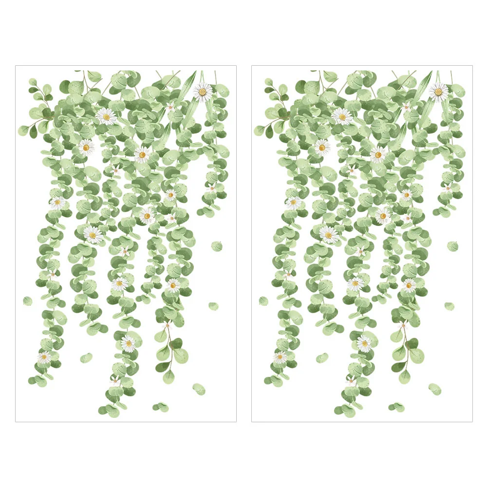 

Wall Decals Green Wallpaper Decal Living Adhesive Self Sticker Bedroom Floral Watercolor Style Decor Leaf Cabinet Leaves Poster
