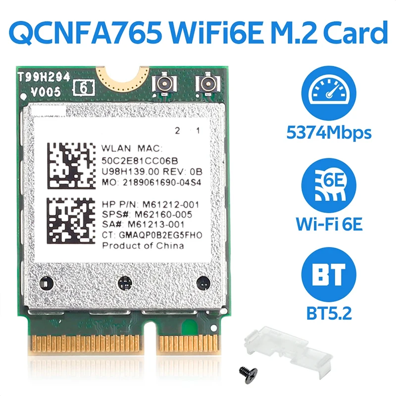 Беспроводной адаптер Qualcomm QCNFA765 WiFi 6E