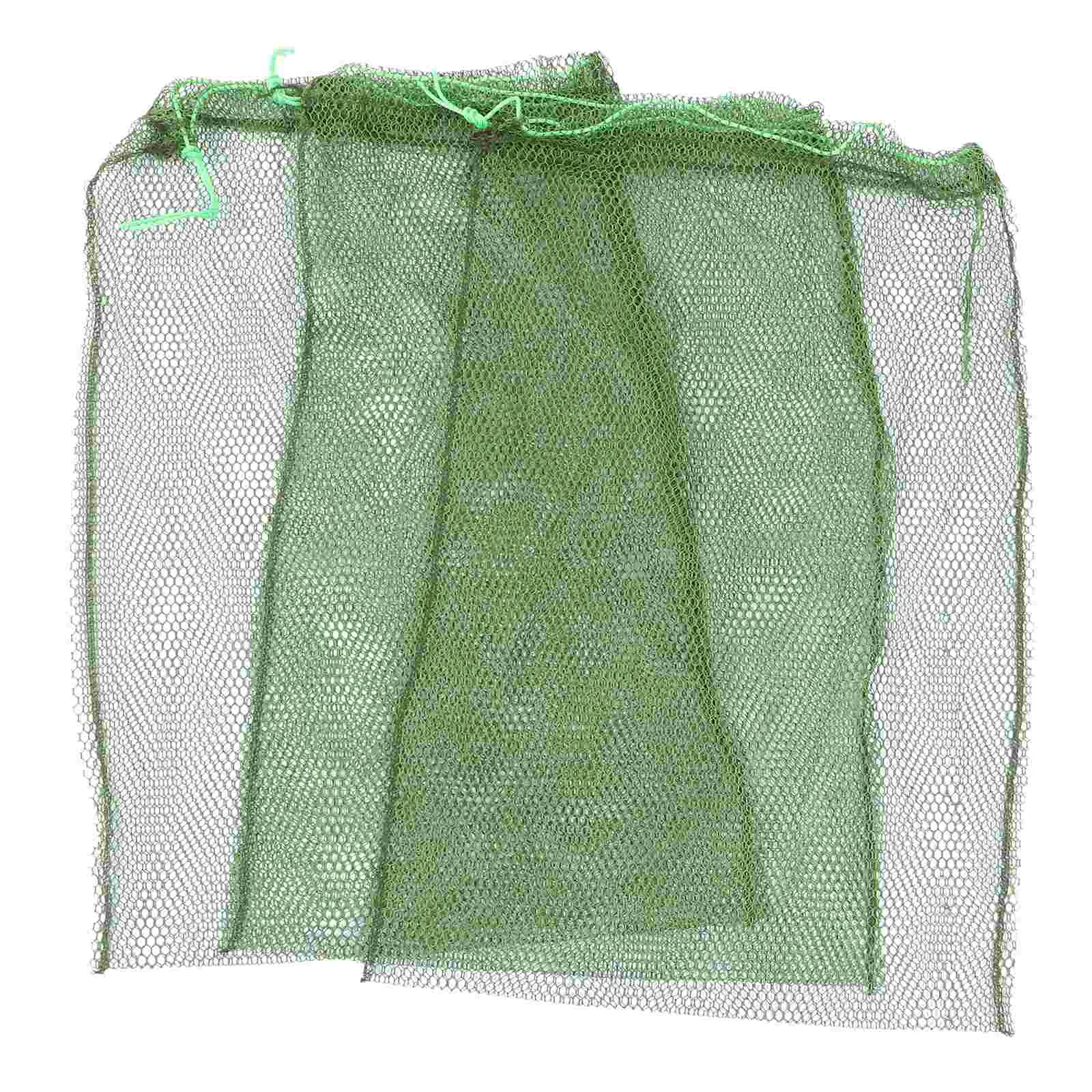 

3 Pcs Mesh Grocery Bag Fish Fishing Nets Clam Bags Drawstring Pouch Crab Seafood Boil