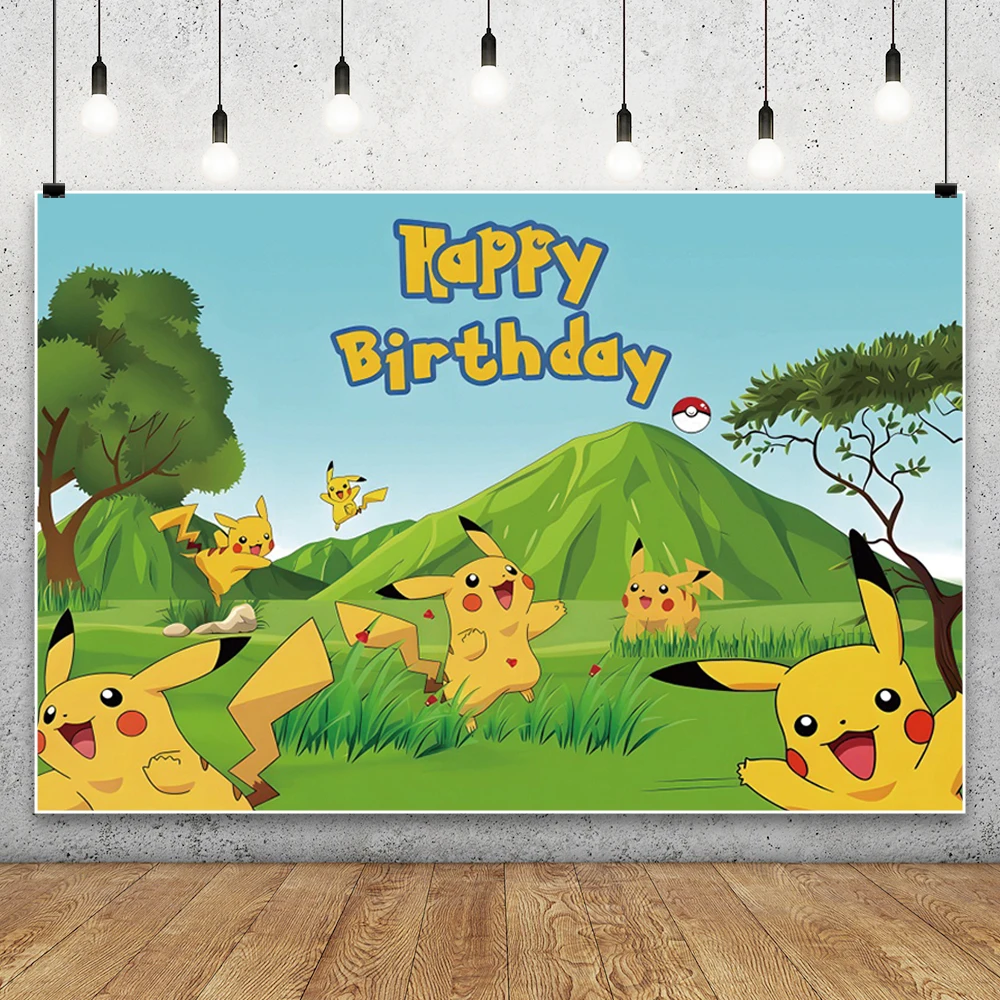 Фон для фотосъемки с изображением покемонов детский душ день рождения детские