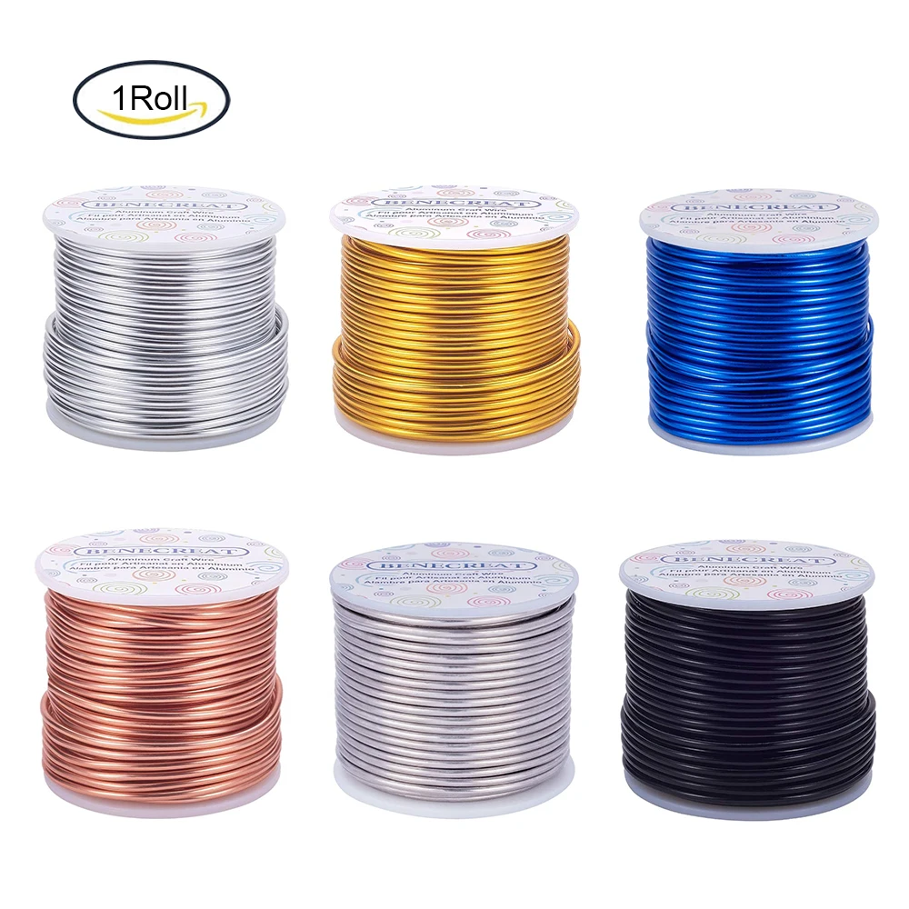 

10 Gauge Jewelry Craft Aluminum Wire 80 Feet 2.5mm Bendable Metal Sculpting Wire for Craft Floral Model Skeleton Making 21 Color