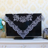 european black lace beaded embroidered pendant tablecloth coaster coffee table flag pad mantel home decoration sequin cushion
