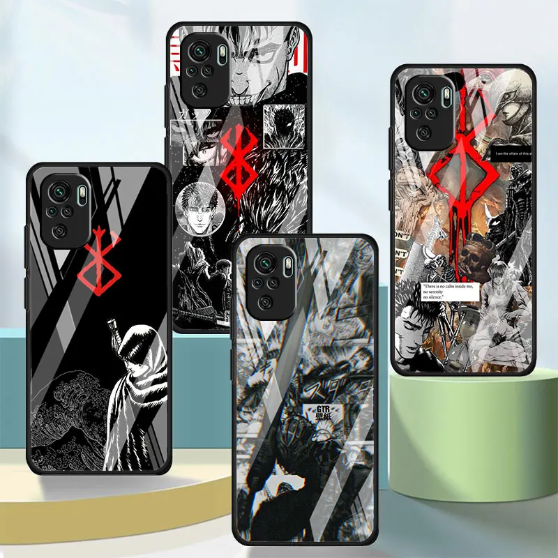 

Guts Berserk Japan Comics Glass Case for Xiaomi Redmi Note 12 Pro 8 11 9S 12C K40 9 4G 10Pro 13 11S 10C 9 Tempered Phone Cover