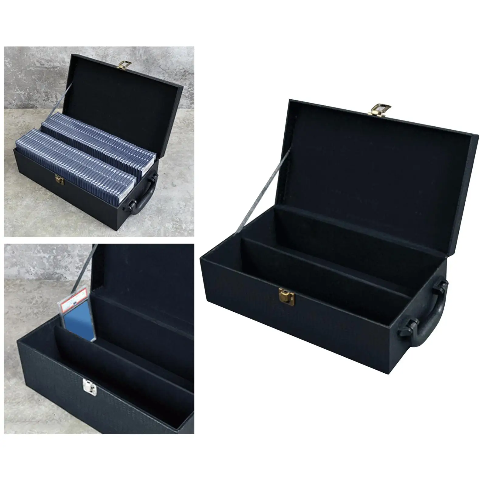 

Large Capacity Storage Box Holder with Handle Collection PU Leather for Accessories