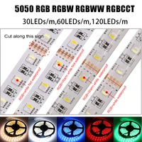 dc 12v led strip light rgb 5050 5m 150300600 leds waterproof 4in1 rgbw rgbww 5in1 rgbcct white warm white flexible diode tape