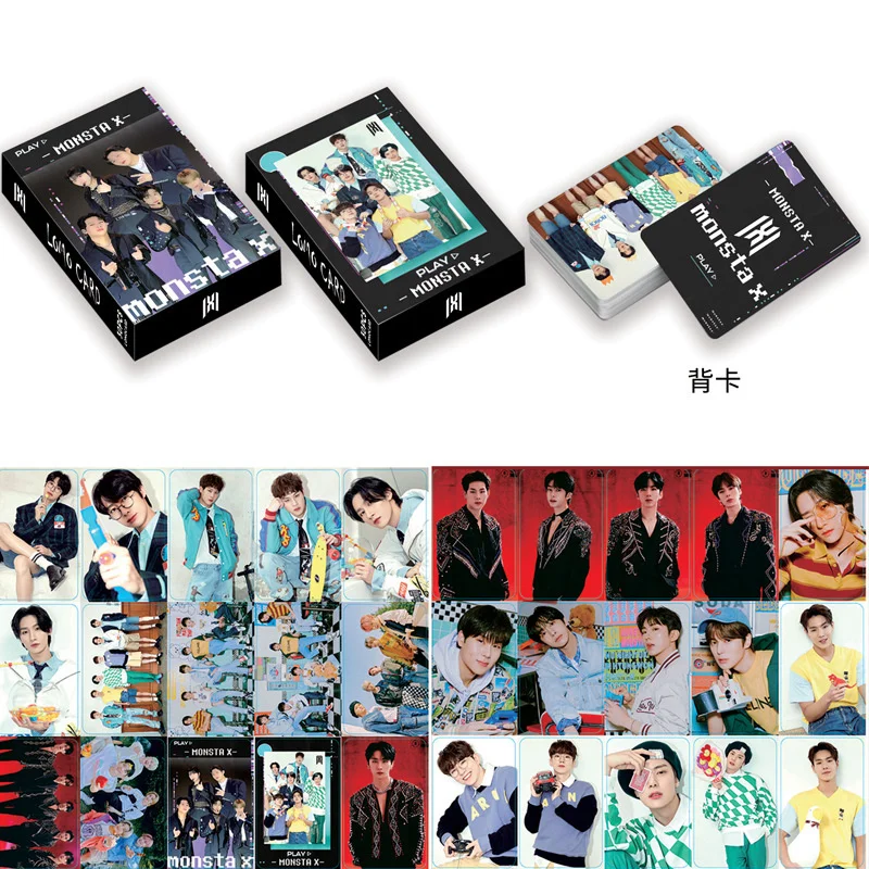 Tarjetas fotográficas de grupo Kpop Monsta X Lomo, nuevo álbum Fanasia postal, álbum de fotos HD, tarjeta lomo k-pop impresa, 54 piezas por juego