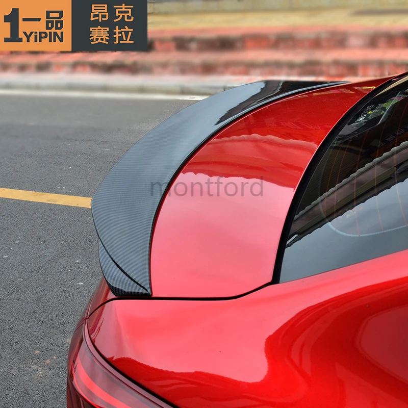 

Car Styling For Mazda 3 Axela sedan 4 doors 2014 2015 2016 2017 ABS Plastic Material Unpainted Color Rear Trunk Spoiler Wing