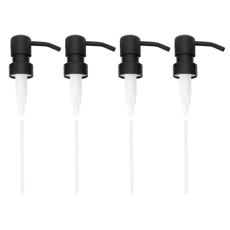 

Диспенсер для мыла, сменный насос, 4 шт., нержавеющий, из нержавеющей стали, с черным металлическим покрытием, подходит для стандартных насосов 8 унций/16 унций Boston Roun