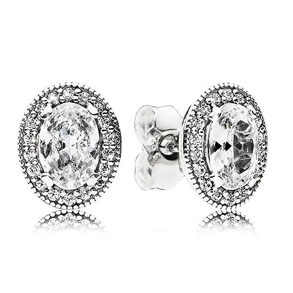 

Original Sparkling Elegance With Crystal Studs Earrings For Women 925 Sterling Silver Wedding Gift Fashion Jewelry