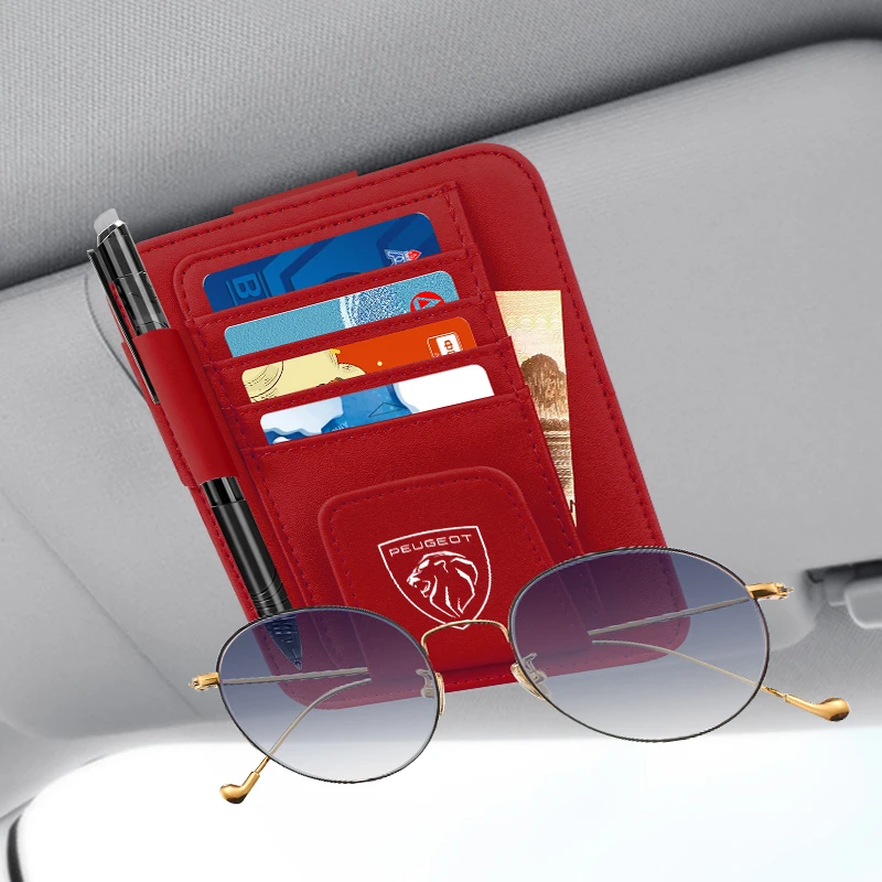 Автомобильный солнцезащитный козырек из ПУ кожи держатель для очков зажим