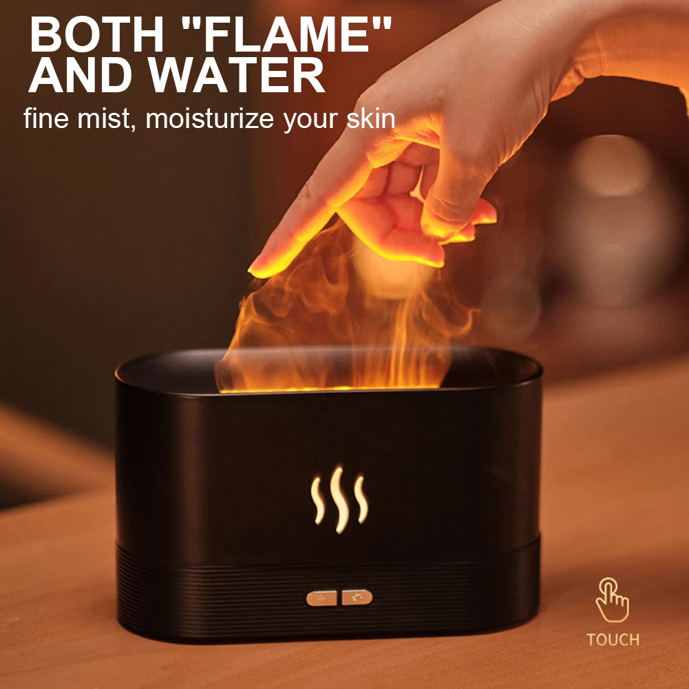 Мини-увлажнитель с имитацией пламени бесшумный перезаряжаемый ночник для