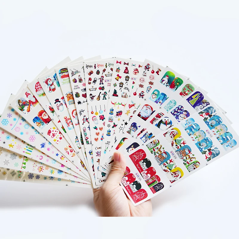 12 шт. новогодние наклейки-Слайдеры для ногтей | Красота и здоровье