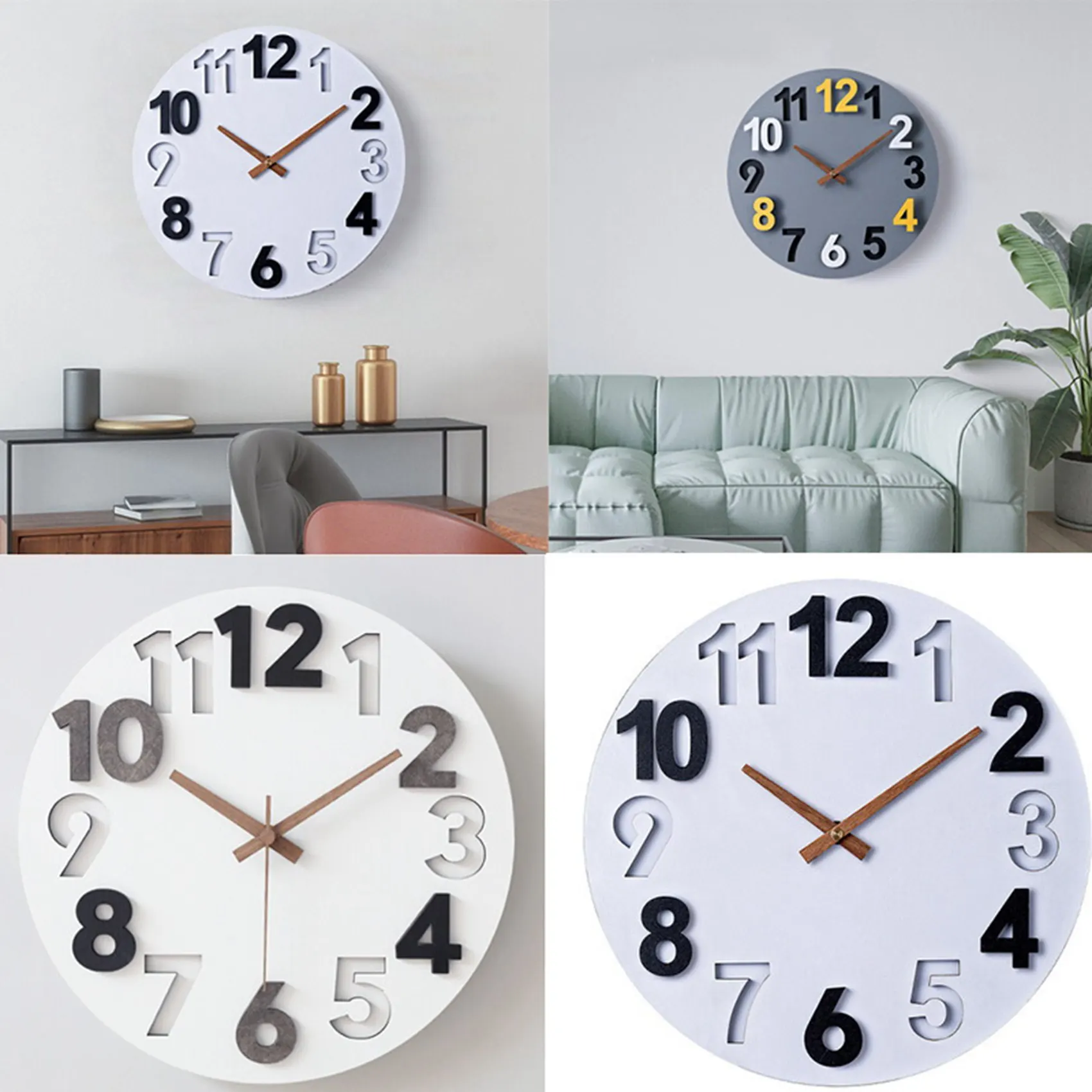 

4 шт., настенные часы с длинным валом, 4 типа, 12 дюймов