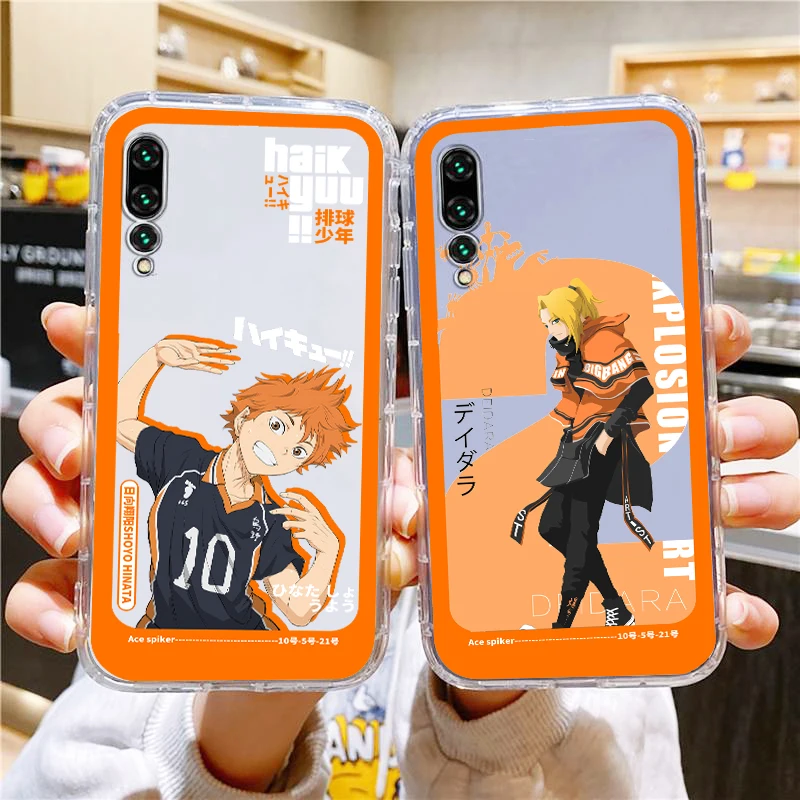 

Phone Case For Xiaomi Redmi Note 11E 11S 11 11T 10 10S 9 9T 9S 8 8T Pro Plus 5G 7 Japanese Anime Volleyball Transparent Cover