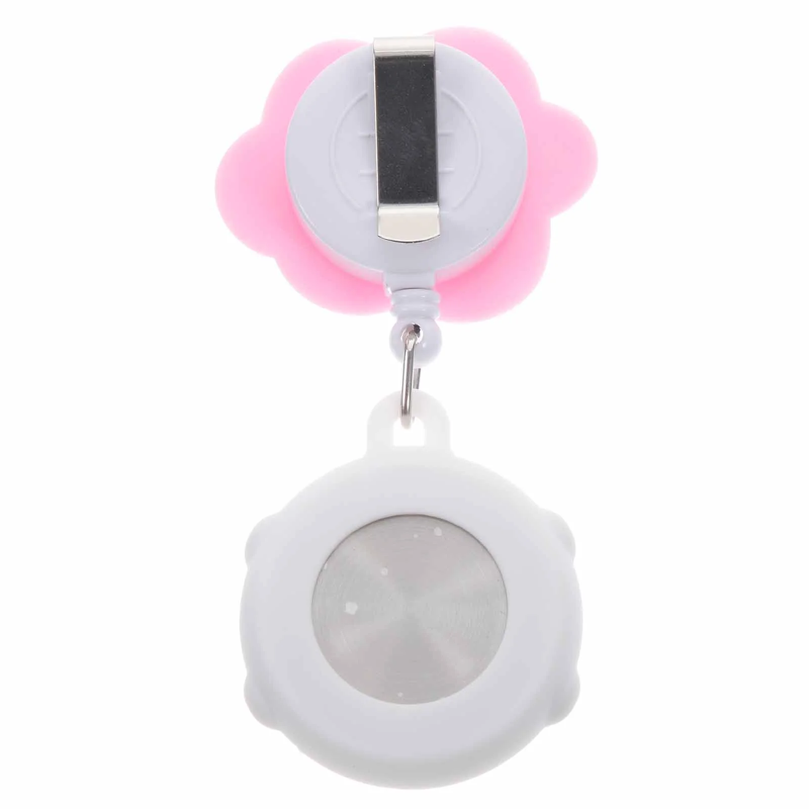 

Ukcoco Retractable Nurse Watches Clip Digital Watches Cute Cartoon Cloud Pattern Smile Round Face Hanging Lapel Pocket Watches