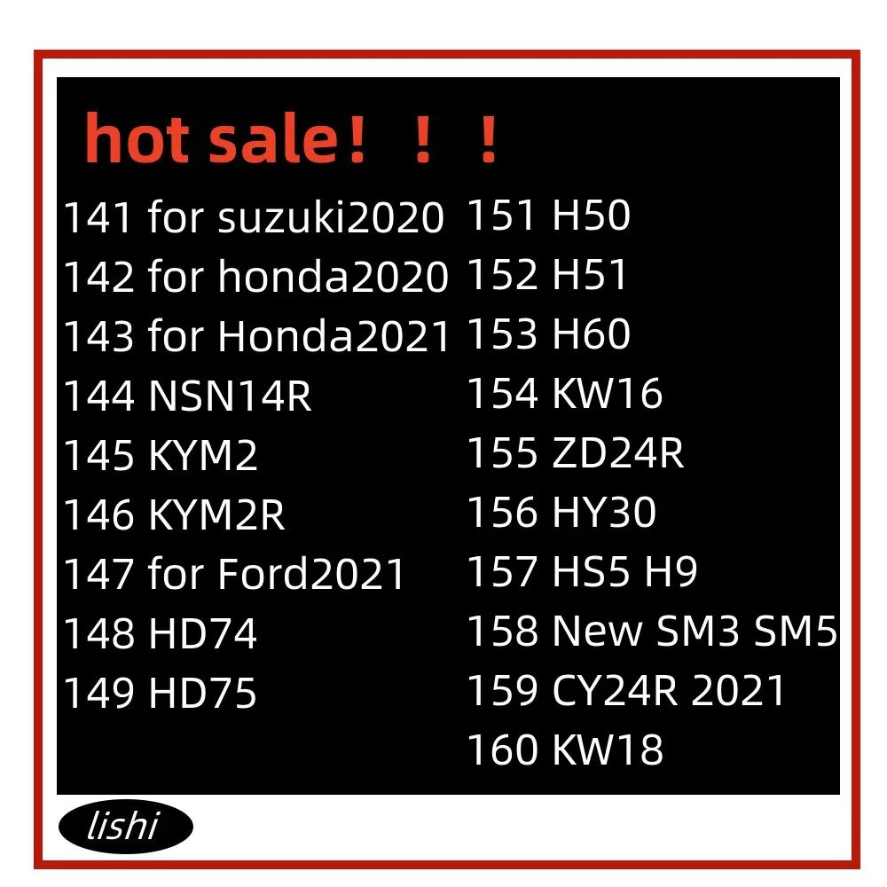 

Lishi 2 In 1 Tool NSN14R KYM2 HD74 HD75 H50 H51 H60 KW16 KW18 ZD24R HY30 CY24R for Suzuki2020 for Honda2020 for Honda2021