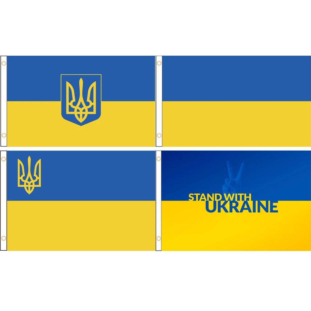 

90*150cm/60*90cm/40*60cm/5*3ft Ukraine Flag Large Polyester Ukrainian National Country Flag and Banner