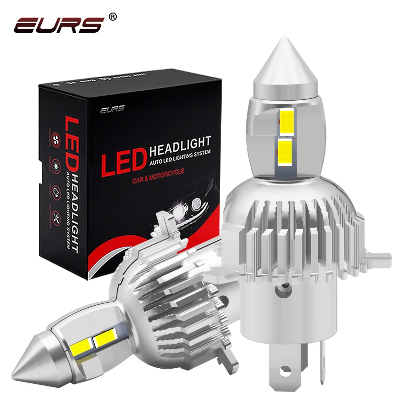 

EURS 2PCS New M3 Fighter Foco H4 Led Bulbs Car/Motorcycle Headlight For Cars High Beam Dipped Beam Auto Grade Chips76W 24V