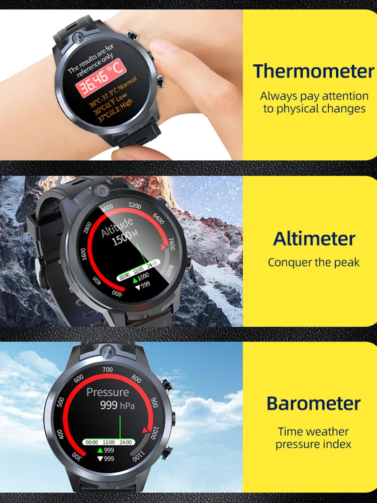 2022 NEW LZAKMR 4G Net SmartWatch X600S Altitude Barometric Temperature 1.6" Screen Blood Pressure 128G Adult 5MP Camera Android images - 6