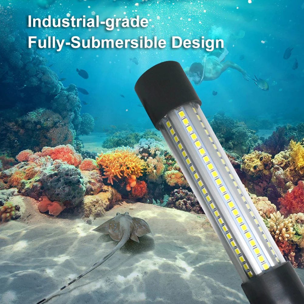 

Светодиодная погружная рыболовная лампа, подсветка для рыб, подводная, переменный/постоянный ток, 12-24 В, 20 Вт, разные цвета, с переключателем, привлекает рыбу