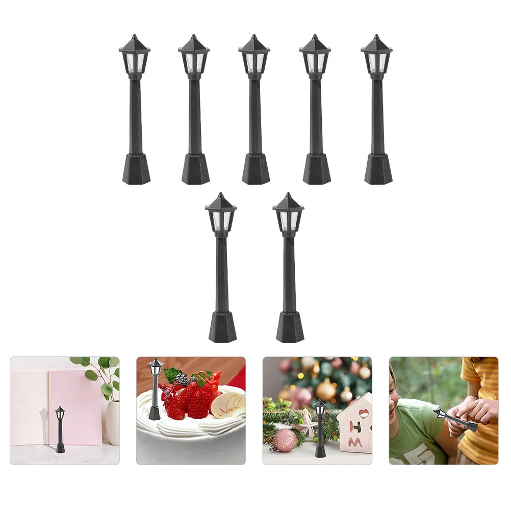

Street Light Miniature Lights Lamp Mini Model Posttrain Railway Pathway Lantern Lamps Christmas Micro Decoration Accessories