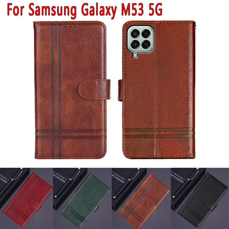 

New Flip Phone Cover For Samsung Galaxy M53 M 53 Case Magnetic Card Leather Wallet Protective Book On Samsung M53 5G чехолна Bag