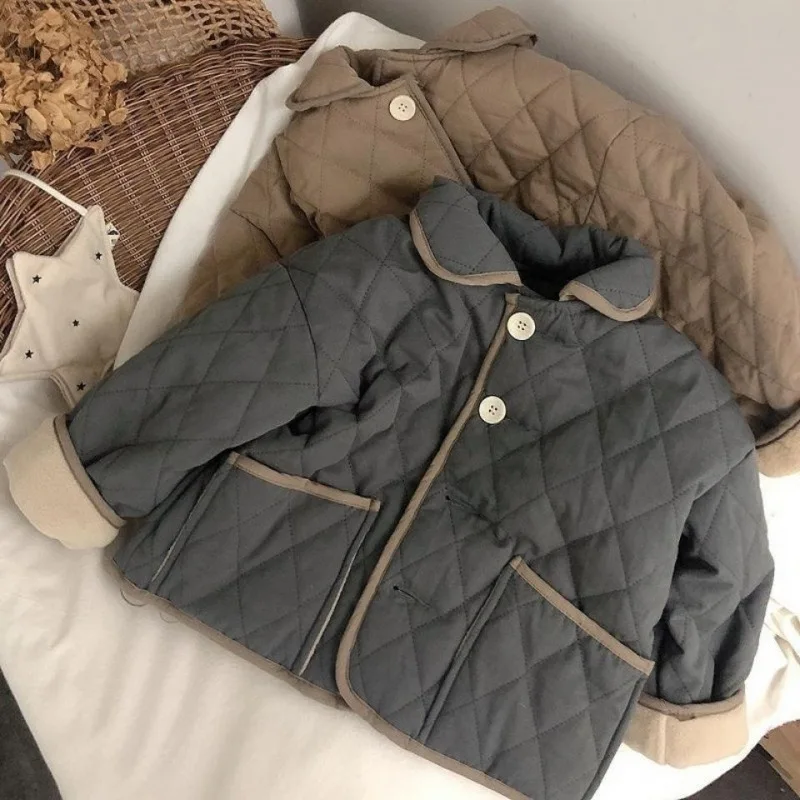 Детские пальто из хлопка новинка 2024 осенне-зимние ватные куртки теплые