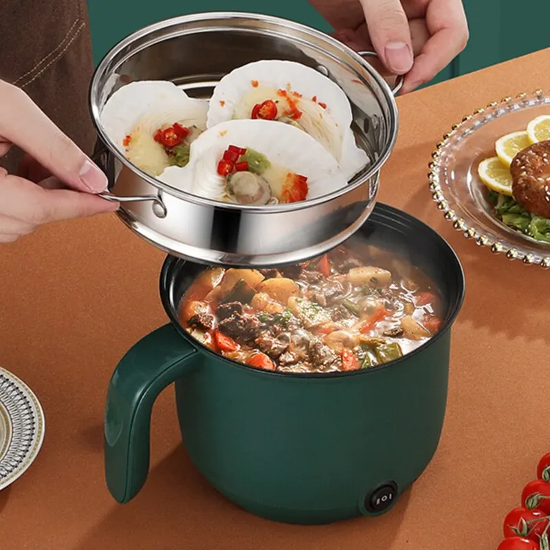 

Mini Home Cooking Pot 1.5L Capacity Multifunctional Rice Cooker Non Stick Pan Safety Material Potable Stockpot Utility Electric