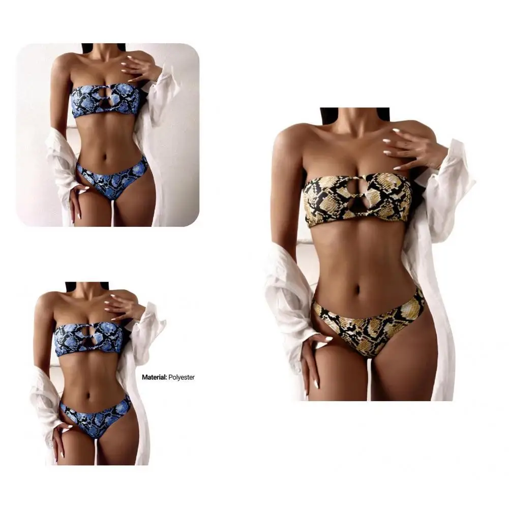 

Thong 2 Pcs/Set Charming Breathable Summer Bikini Set Padded Summer Bikini Wild for Holiday