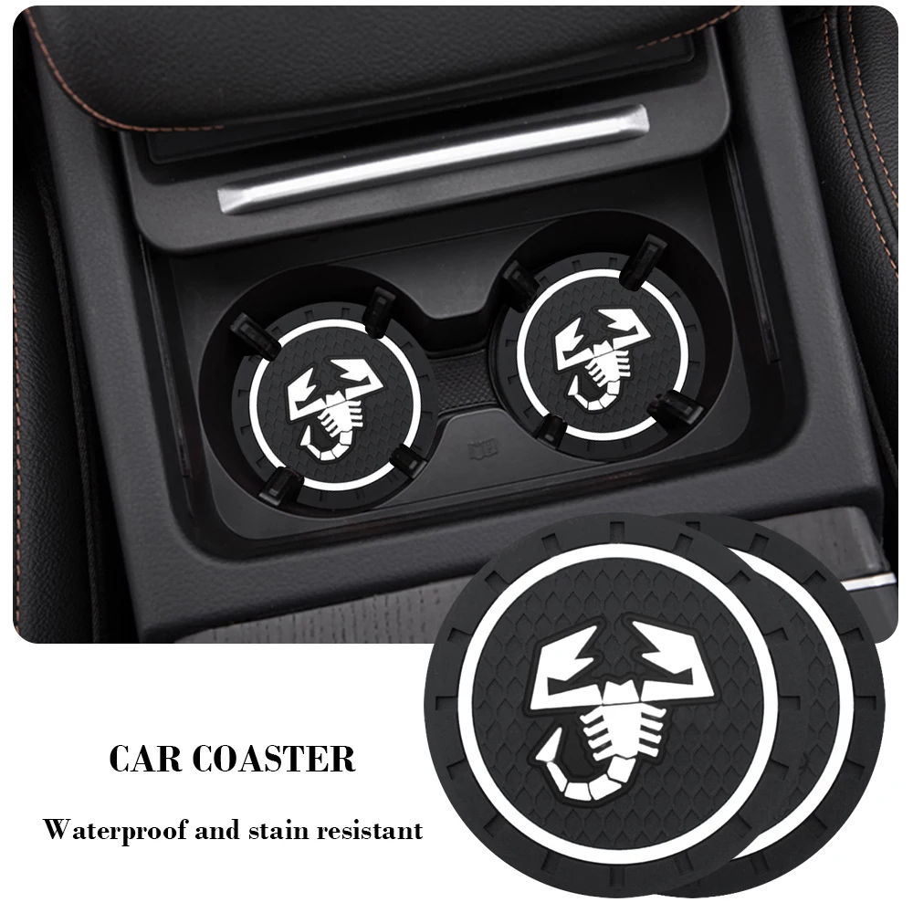 Автомобильные подставки слоты для чашек с водой нескользящий коврик Abarth Fiat 500 Punto