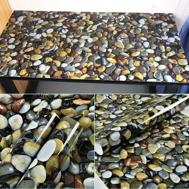 

80cm Large Size Pebble Oil Proof Wallpaper for Kitchen Mesa Decor Vinyl Self Adhesive Waterproof Wall Stickers for Bathroom Wall