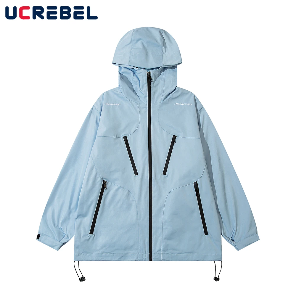 

Solid Color Hooded Jacket Mens Loose Casual Long Sleeve Jacket Autumn Winter Streetwear Cardigan Zipper Outerwear Men