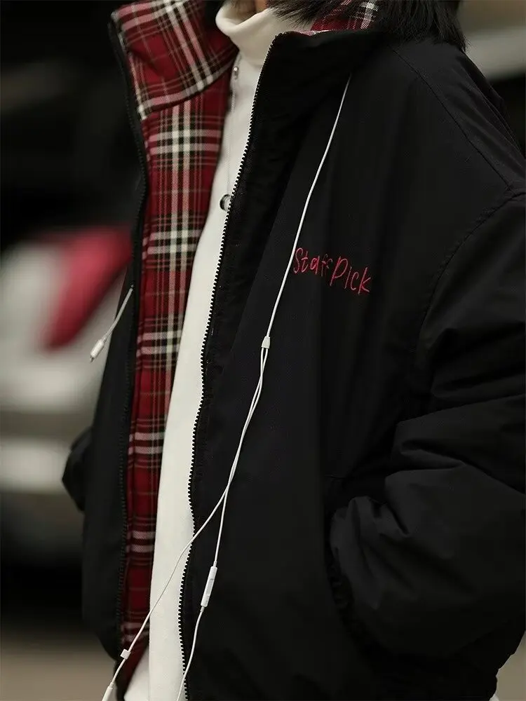 Двусторонние легкие парки для мужчин и женщин винтажная мешковатая хлопковая