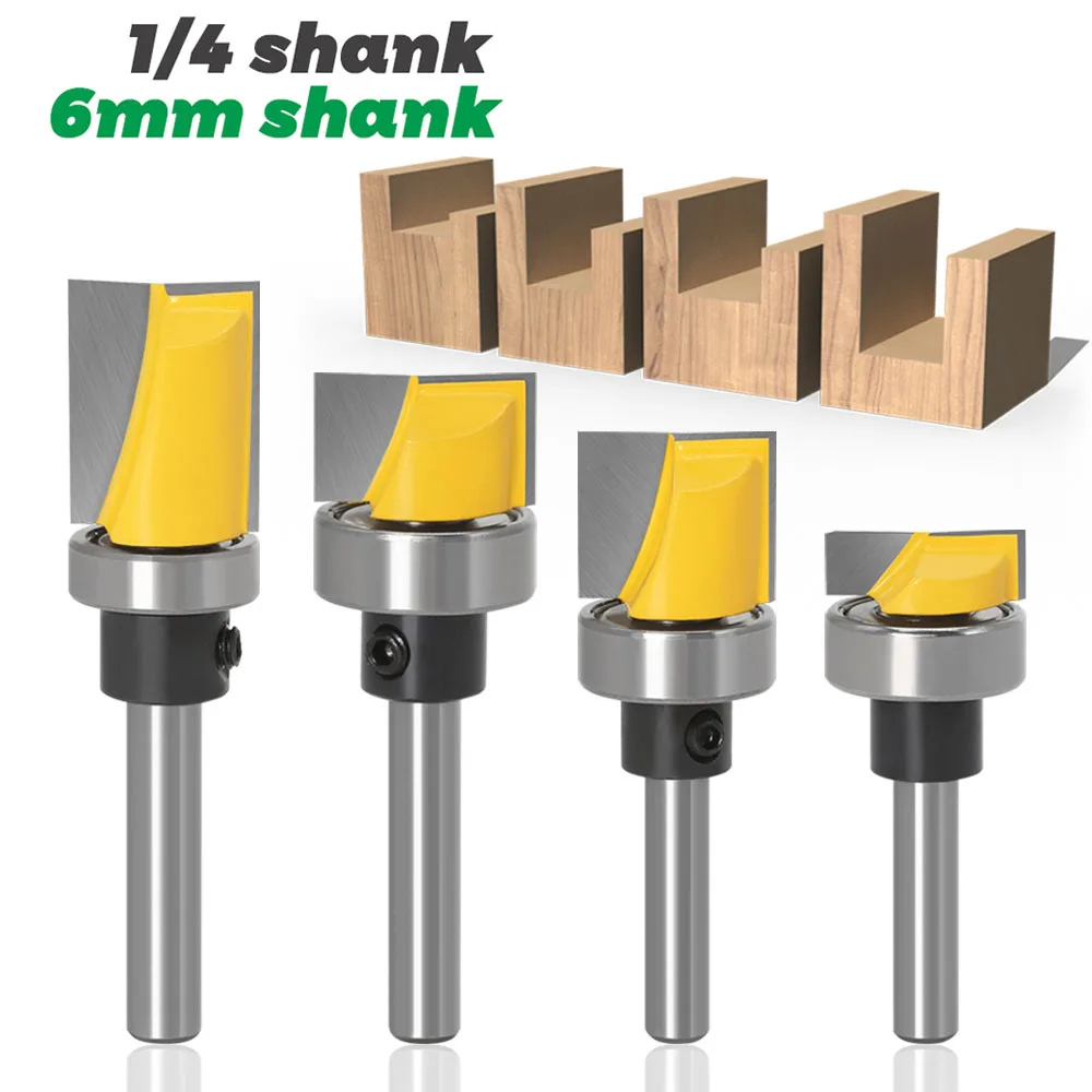 

3PC/Set 1/4" 6.35MM 6MM Shank Milling Cutter Wood Carving 5 Bit Pattern/Template Woodworking cutter Tenon Cutter for Woodworking