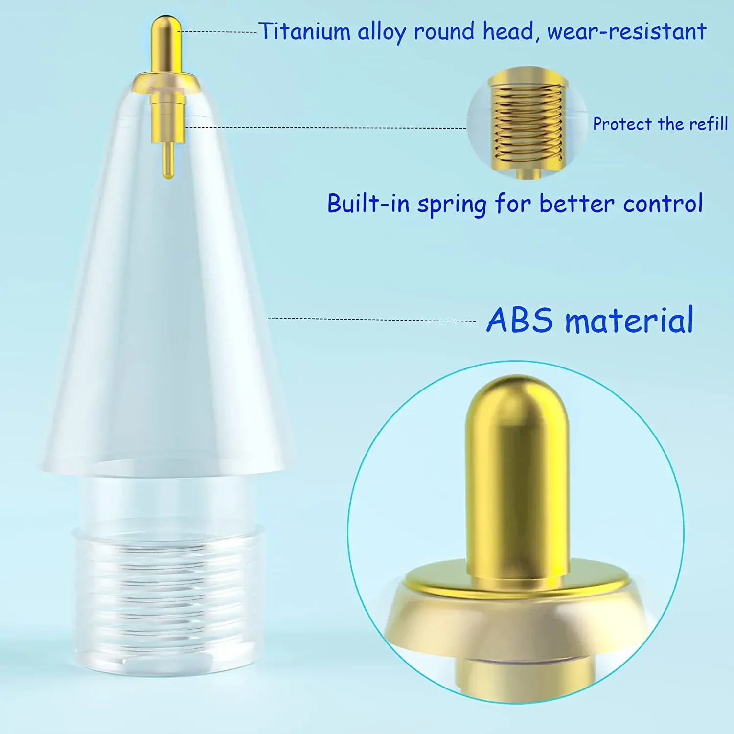 Прозрачный металлический наконечник замена наконечников для Apple Pencil 1-го 2-го