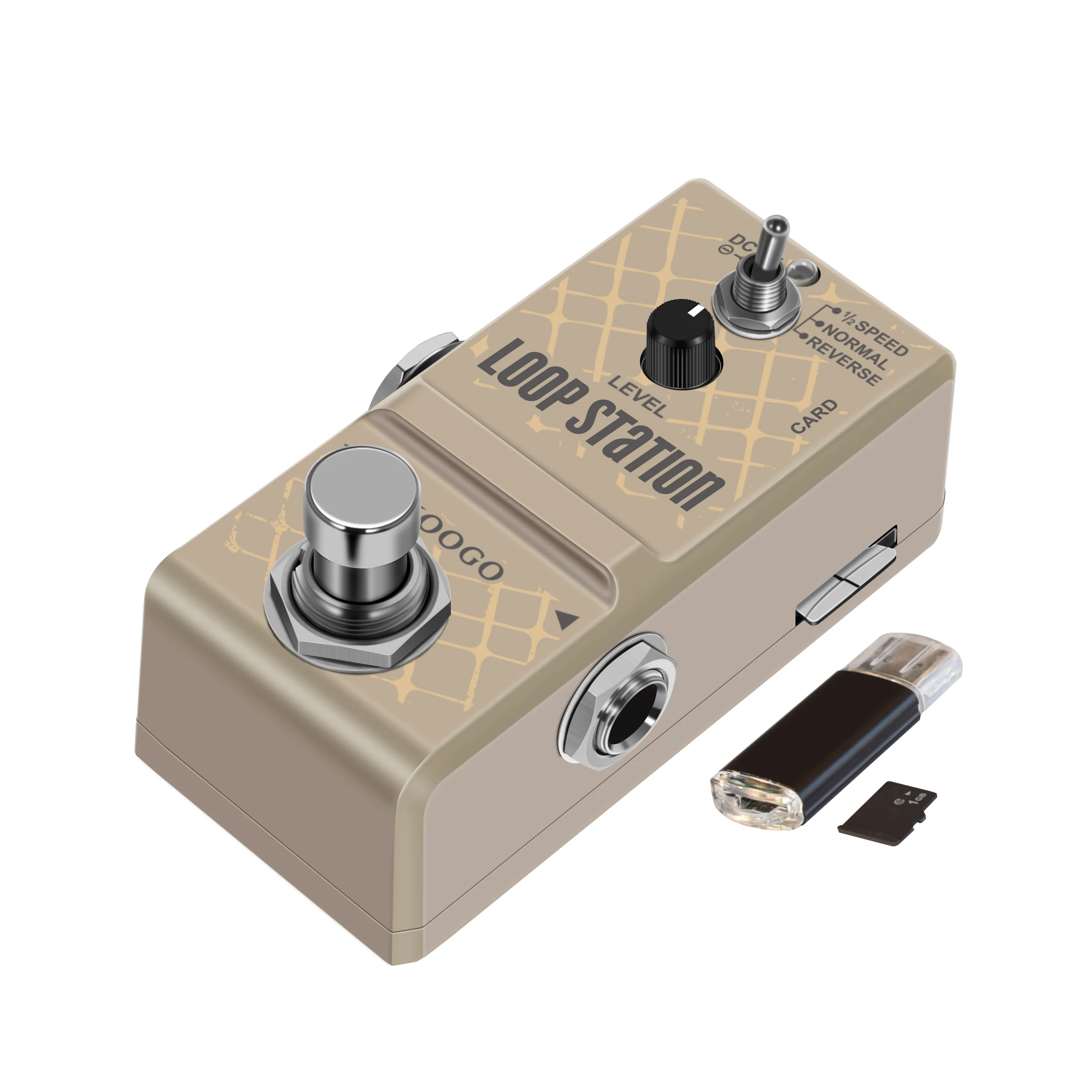 Koogo LN-332AS Guitar Mini Loop Station SD Card Pedal Looper Effect Pedals With 10 Min Recording Unlimited 3 Modes True Bypass