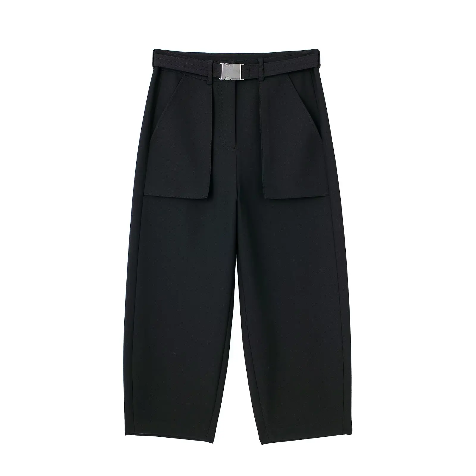 

Женские брюки с поясом, винтажные брюки с высокой талией и молнией, весна 2023