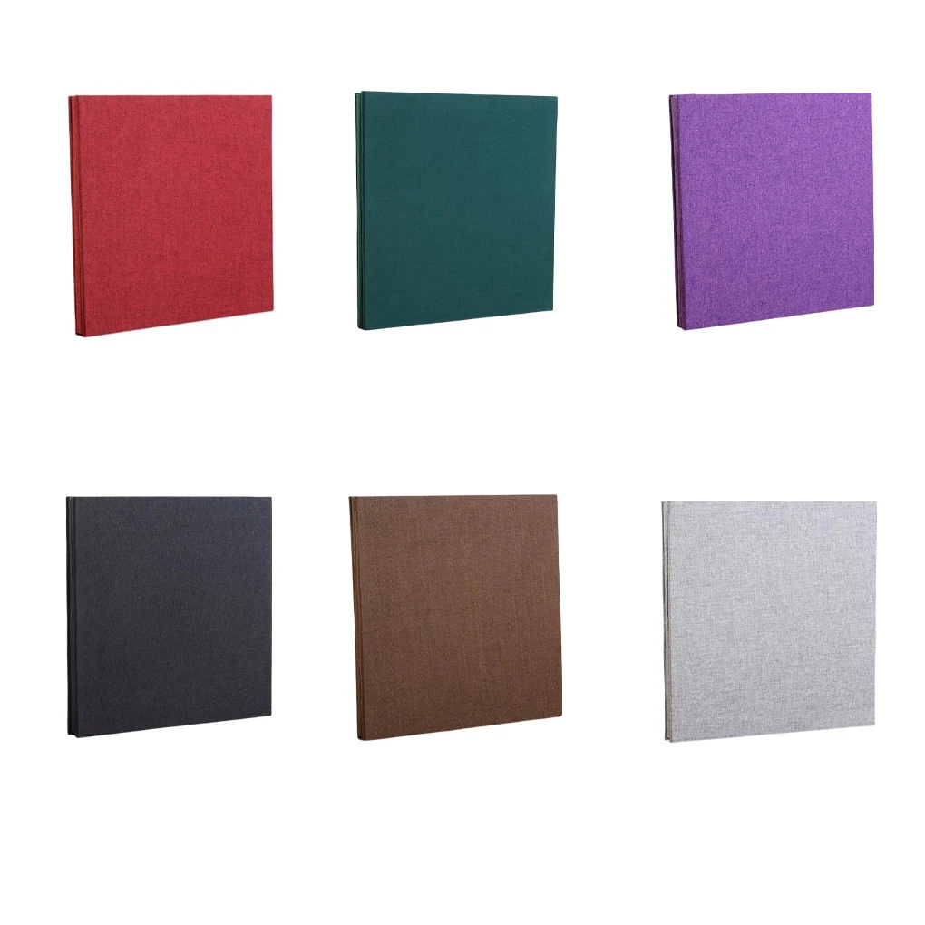 

16 Inch Linen Photo Album Scrapbooking Recording Large Capacity Family Memory Notebook Sticky Type Travel Book Red