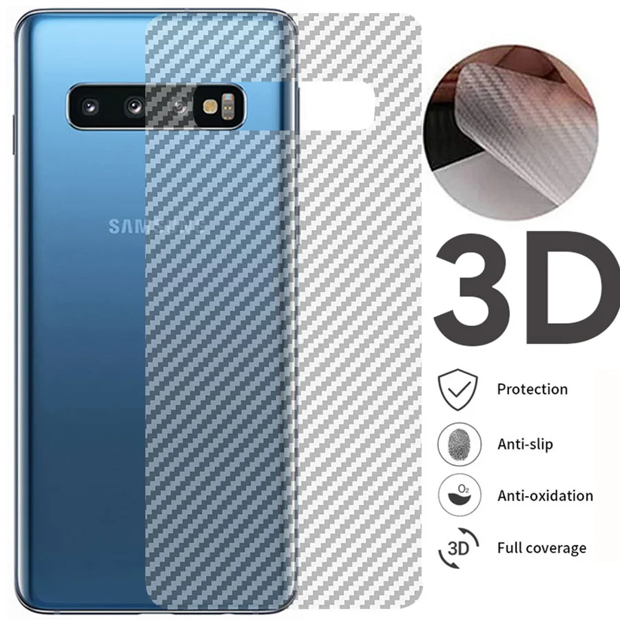 100pcsCarbonFiber Anti-fingerprint Back Film Samsung Galaxy Note 20 Ultra S21 S20 S10 Plus S9 Back Screen Protector For S22 Plus