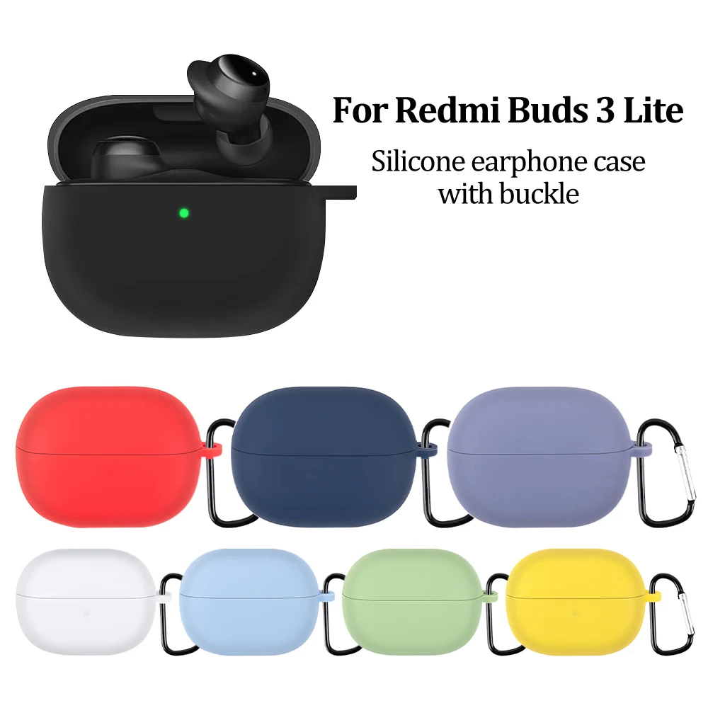 Жидкий силиконовый защитный чехол для Xiaomi Redmi Buds 3 Lite карамельных цветов мягкий