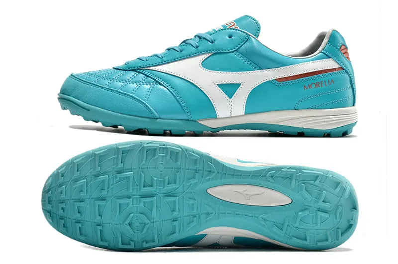 Original Mizuno Creation MORELIA TF M8 Men's Sports Shoes Mizuno Outdoor Sneakers Aqua/White Color Size Eur 40-45