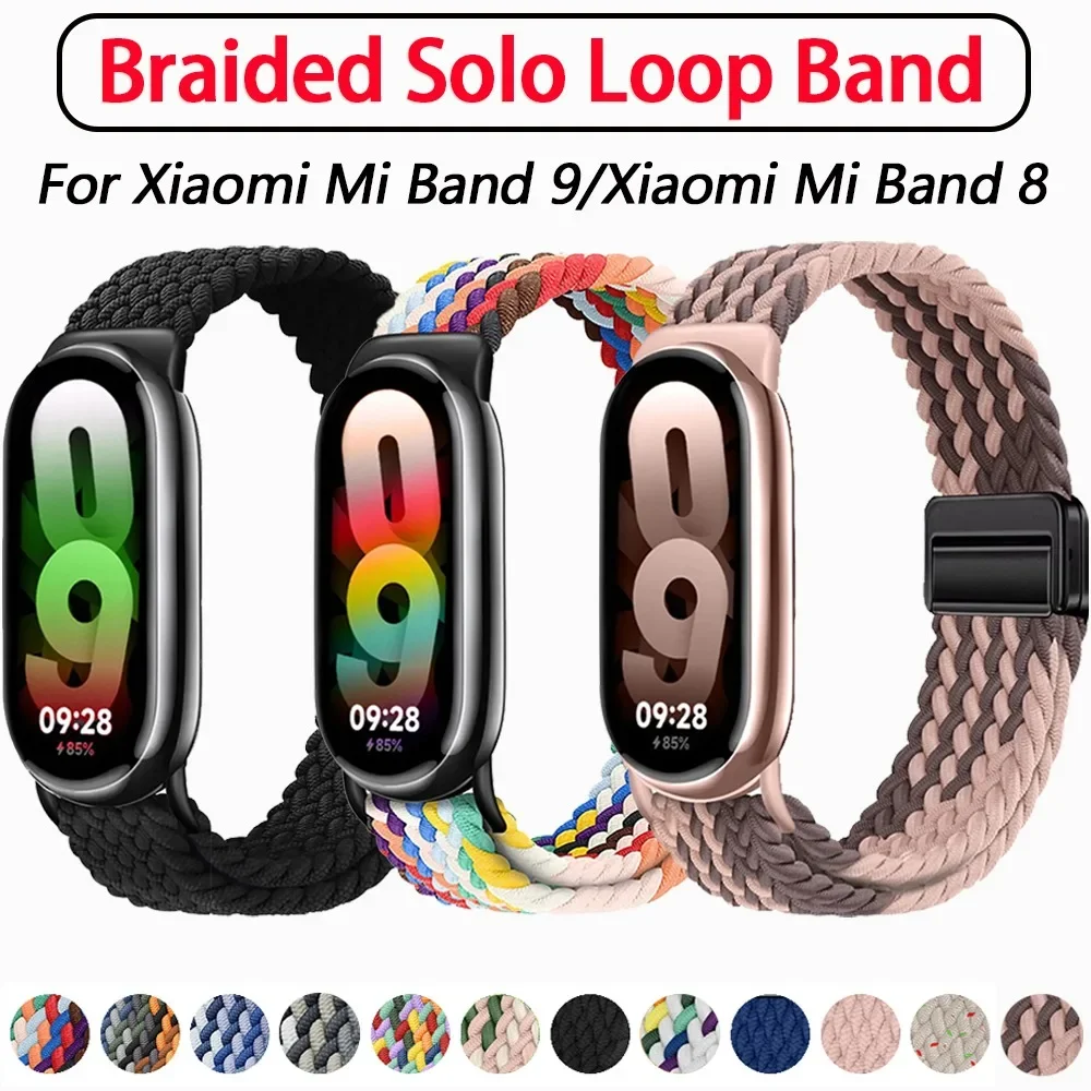 Нейлоновый ремешок Solo Loop Correa для Xiaomi Mi Band 8/9 | AliExpress